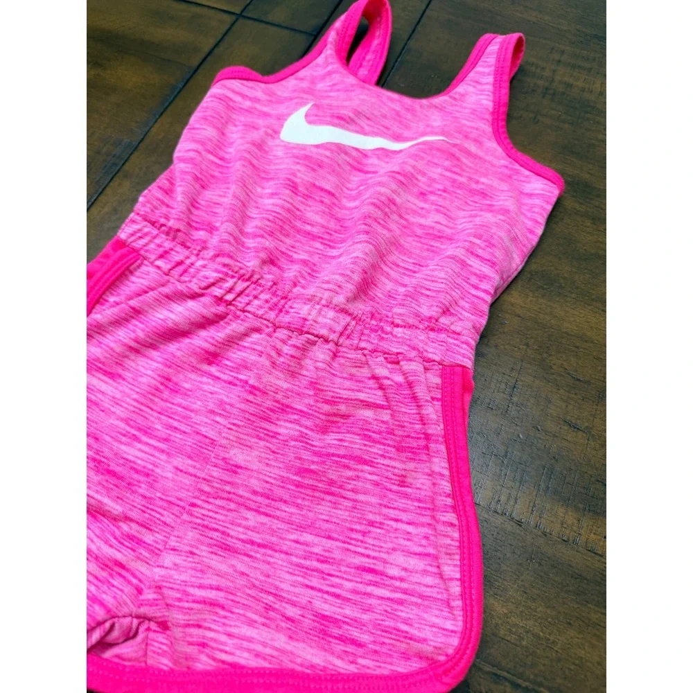 Nike Girls Pink Dri-FIT Space Dye Romper Sleeveless One Piece 18M 80-85cm